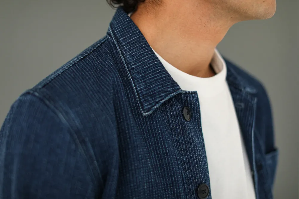 Drapeau Noir Veste Worker - Japanese Kimono Bleu Store