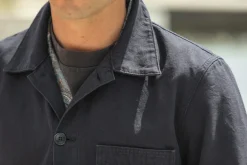 Drapeau Noir Veste Worker Canvas Japonais Navy - New Fit Discount