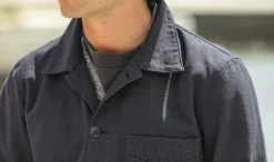 Drapeau Noir Veste Worker Canvas Japonais Navy - New Fit Discount