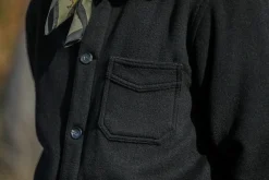 Drapeau Noir Veste Worker Laine & Cachemire e Noir Shop